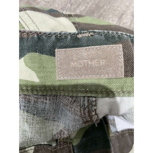 Mother Pants Green The No Zip Misfit Double Time Camouflage Side Stripe Size 24 - Picture 5 of 10